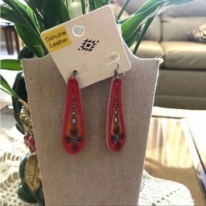 NWT Western Genuine Leather Earrings